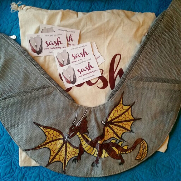Dragon Handpainted Sash Bag - Picture 1 of 6